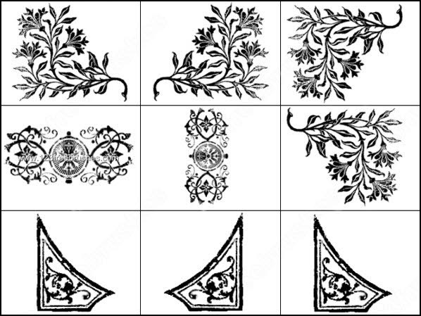 059-Foliage and Corner Brushes-photoshop-free-brushes