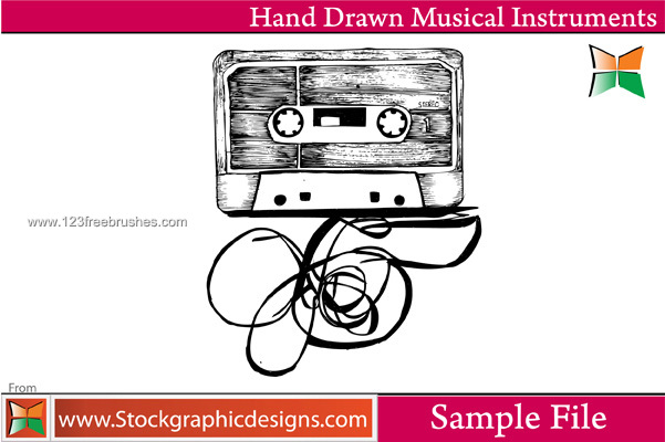 026-Hand Drawn Musical Instruments-photoshop-free-brushes