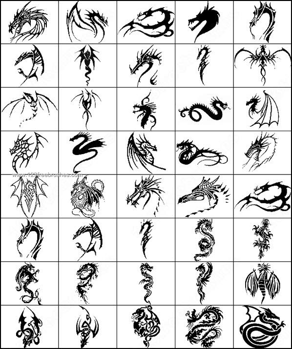 40 Dragon tattoo brushes. Advertisement. Browse free vector designs by