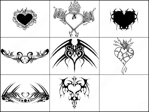 Broken heart design upper back tribal tattoo designs tribal and flower